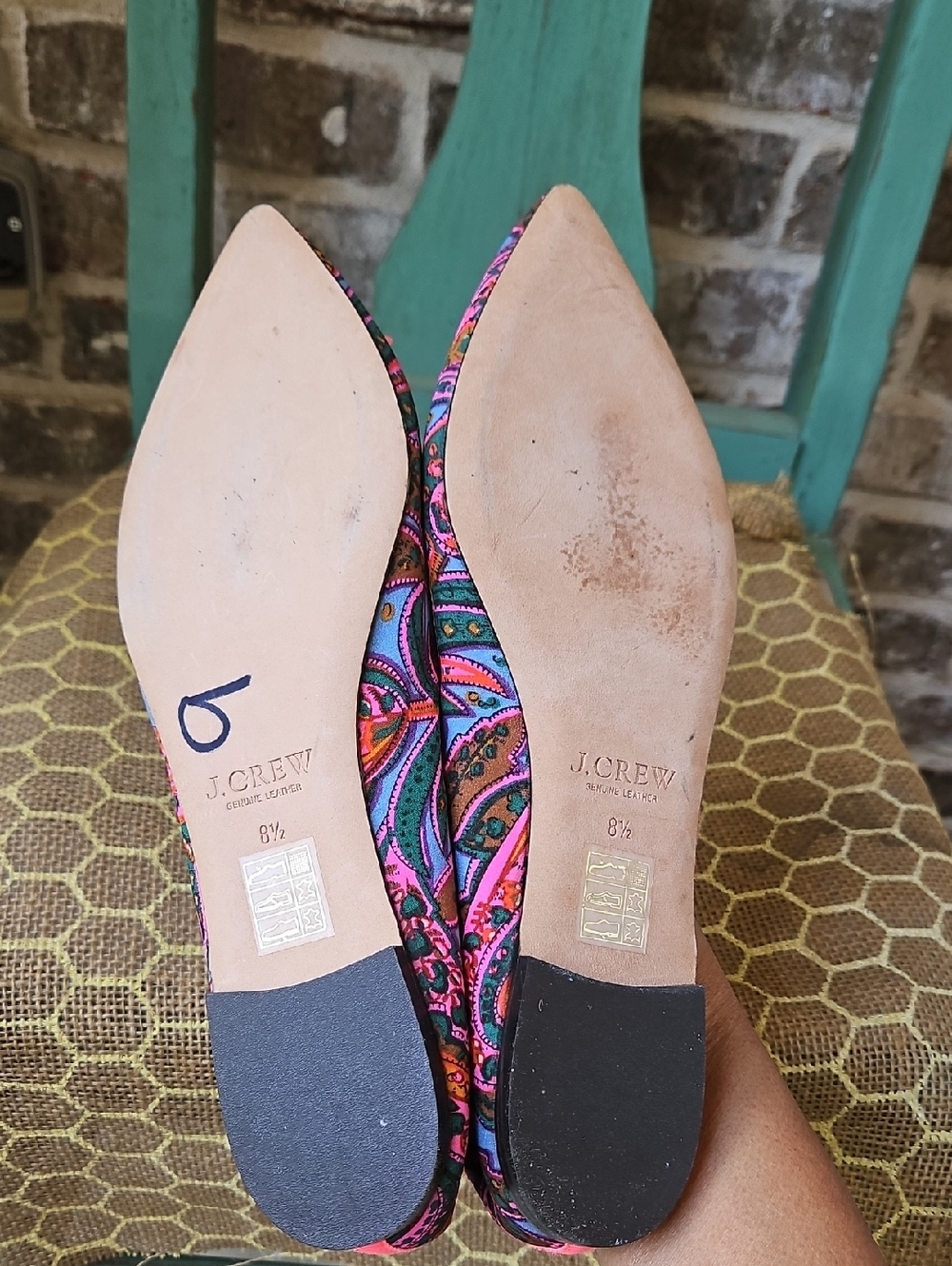 J. Crew Gemma Paisley Pink Ballet Flats With Bow - Picture 4 of 6